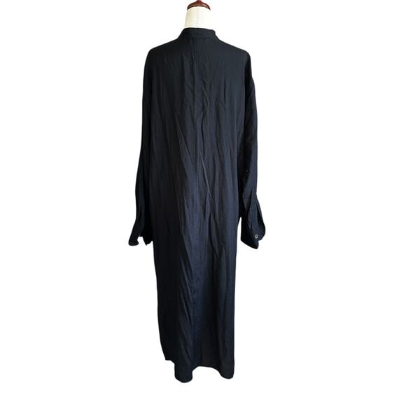 71-45 Vince Black Midi Shirt Dress (missing sash) Women's Size XL | 71-45 - Picture 2 of 6